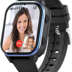 SEVGTAR Smartwatch (1,4 Zoll), 4G Kinder Uhr Videoanruf WIF GPS Tracker SOS Funktion Wecker 4-12 Jahr