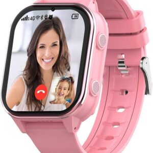 SEVGTAR Smartwatch (1,4 Zoll), 4G Kinder Uhr Videoanruf WIF GPS Tracker SOS Funktion Wecker 4-12 Jahr