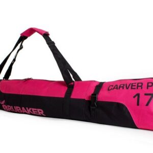 BRUBAKER Skitasche Carver Pro Ski Tasche - Schwarz Pink (Skibag für Skier und Skistöcke, 1-tlg., reißfest und schnittfest), gepolsterter Skisack mit Zipperverschluss