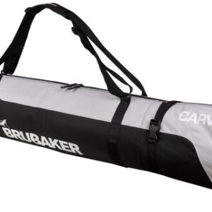 BRUBAKER Skitasche Carver Pro XP Ski Tasche - Schwarz Silber (Skibag für Skier und Skistöcke, 1-tlg., reißfest und schnittfest), gepolsterter Skisack mit Zipperverschluss und Rucksacksystem