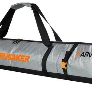 BRUBAKER Skitasche Carver Tec Pro Ski Tasche - Silber Orange (Skibag für Skier und Skistöcke, 1-tlg., reißfest und schnittfest), gepolsterter Skisack mit Zipperverschluss