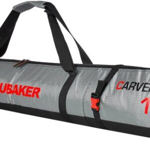 BRUBAKER Skitasche Carver Tec Pro Ski Tasche - Silber Rot (Skibag für Skier und Skistöcke, 1-tlg., reißfest und schnittfest), gepolsterter Skisack mit Zipperverschluss