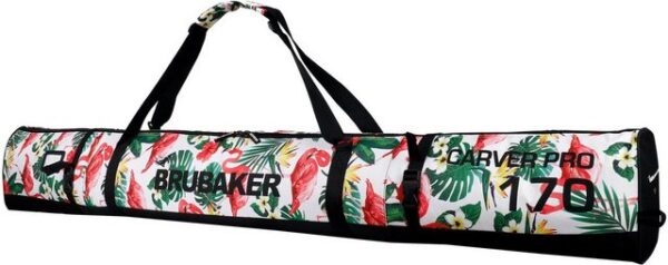 BRUBAKER Sporttasche Carver Pro Ski Tasche - Flamingo (Skibag für Skier und Skistöcke, 1-tlg., reißfest und schnittfest), gepolsterter Skisack mit Zipperverschluss