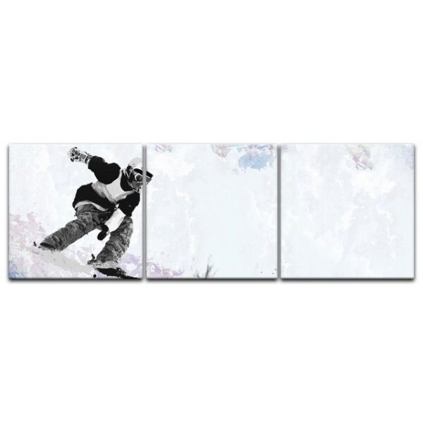 Bilderdepot24 Leinwandbild Grungy Snowboarder, Sport