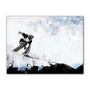 Bilderdepot24 Leinwandbild Grungy Snowboarder, Sport