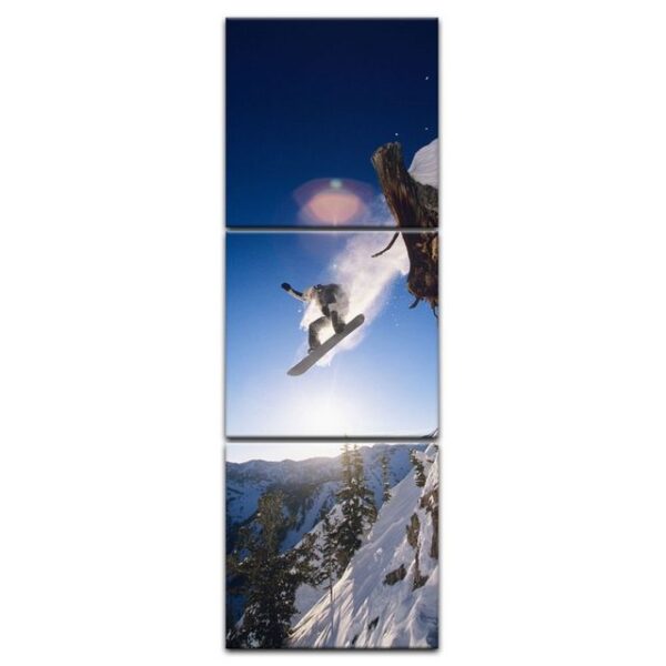 Bilderdepot24 Leinwandbild Snowboarder im Sprung, Landschaften