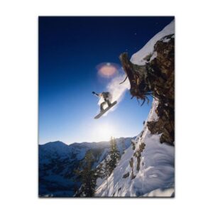 Bilderdepot24 Leinwandbild Snowboarder im Sprung, Landschaften