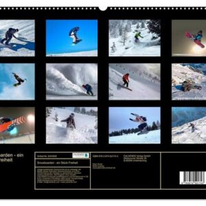 CALVENDO Wandkalender Snowboarden - ein Stück Freiheit (Premium, hochwertiger DIN A2 Wandkalender 2023, Kunstdruck in Hochglanz)