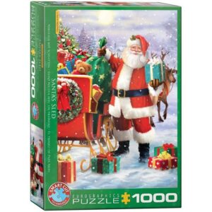 EUROGRAPHICS Puzzle Puzzle Nikolaus mit Schlitten 1000 Puzzleteile, 1000 Puzzleteile