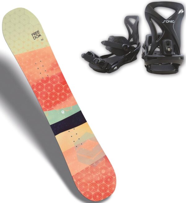 F2 Snowboard "FTWO FREEDOM WOMAN APRICOT 21/22", (Set)