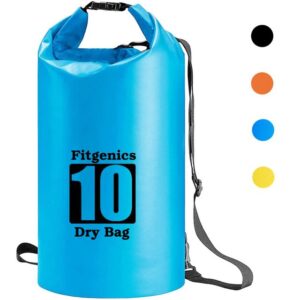 Fitgenics Drybag Fitgenics Dry Bag Trockensack wasserdichte Trockentasche wasserfest strandsafe Beutel für Kajak Boot Angeln Rafting Wassersport Camping Snowboarden Wandern Kanu Tauchen Segeln Surfen, Multifunktional