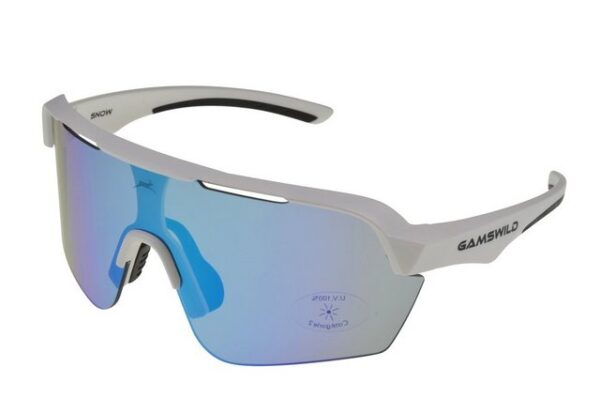 Gamswild Sportbrille WS7138 Sonnenbrille Fahrradbrille Skibrille Damen Herren Unisex, extra große Scheibe, pink, weiß, blau, schwarz, mintgrün