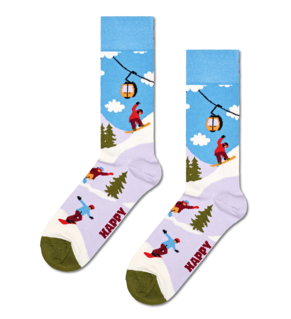 Hellblaue Snowboard Crew Socken