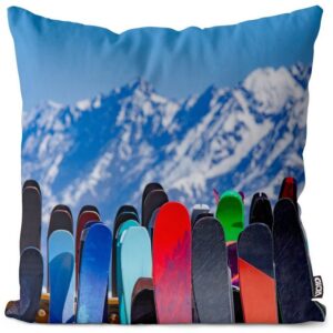 Kissenbezug, VOID (1 Stück), Sofa-Kissen Skier Österreich Urlaub Reise Berge Alpen Schnee Winter Weihnachten Schweiz Berglandschaft Ski Freizeit