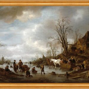 Kunstdruck Ice scene near an inn Isaac van Ostade Winter Eis Schlitten B A3 02315, (1 St)