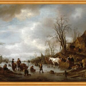 Kunstdruck Ice scene near an inn Jan Steen Gasthaus See Eis Schlitten Pferd B A2, (1 St)