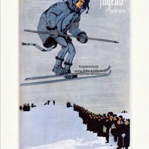 Kunstdruck Titelseite der Nummer 9 von 1907 Julius Diez Skier Sport Hirth Jugend, (1 St)