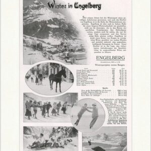 Kunstdruck Winter in Engelberg Pferde Schlitten Schweiz Sport Ski Eislauf F_Vinta, (1 St)