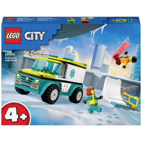 LEGO® Konstruktionsspielsteine CITY Rettungswagen und Snowboarder