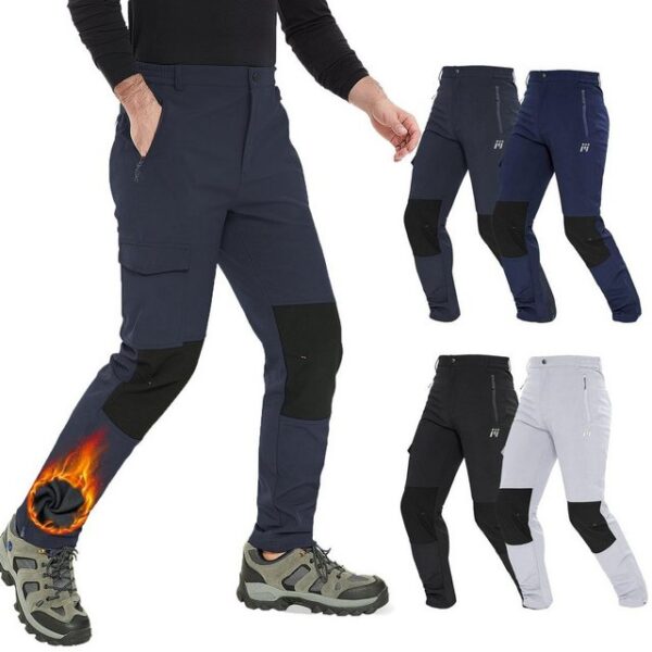 MEETYOO Skihose Herren Thermo Fleece Skihose Wanderhose Trekkinghose (Radlerhose Softshellhose, Snowboardhose, Cargohose, Radlerhose, Sports Hose) Outdoorhose, Wandern, Skifahren, Snowboarden, Schneehosen