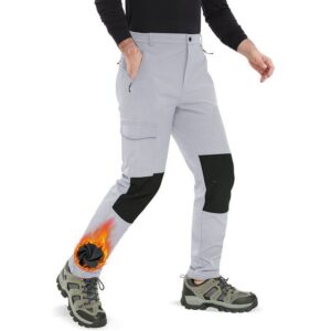 MEETYOO Skihose Herren Thermo Fleece Skihose Wanderhose Trekkinghose (Radlerhose Softshellhose, Snowboardhose, Cargohose, Radlerhose, Sports Hose) Outdoorhose, Wandern, Skifahren, Snowboarden, Schneehosen