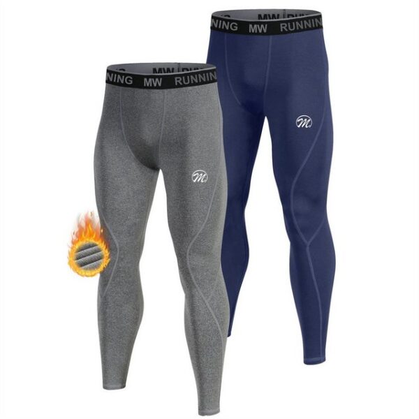 MEETYOO Thermohose Herren Winter Lang Unterhosen (Thermohose und Skiunterwäsche, Warm und Ultra Weich, Perfekte Leggings 2er Pack) für Zuhause und Outdoor Aktivitäten