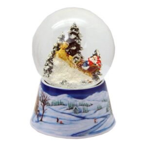 MINIUM-Collection Schneekugel Weihnachten Spieluhr Weihnachtsmann im Schlitten 100mm Durchmesser