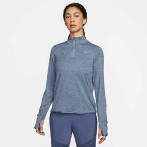 Nike W NK Swift Elmt Dri-Fit UV Half-Zip Top Damen (Hellblau M ) Skiunterwäsche