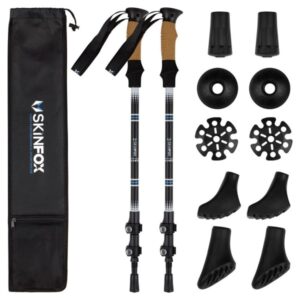 SKINFOX S1 Aluminium - Blau Tourenstock Trekkingstöcke Skistock Skitourenstoc...