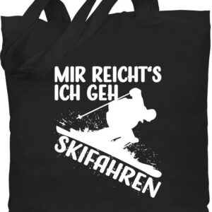 Shirtracer Umhängetasche Mir reicht's ich geh Skifahren - weiß, Snowboard, Ski und mehr