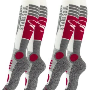 Stark Soul® Skisocken Ski & Snowboard Socken, Skistrümpfe mit Spezialpolsterung, 2 Paar 2er-Pack, Dehnungszonen an Knöchel und Spann, Doppelbündchen, weiche Zehennaht, weiche Polsterungen