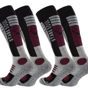 Stark Soul® Skisocken Ski & Snowboard Socken mit Spezialpolsterung, 2 Paar, Funktionssocken 2er-Pack, weiche Polsterungen an den Belastungszonen, Dehnungszonen am Knöchel und Spann, Weiche Zehennaht