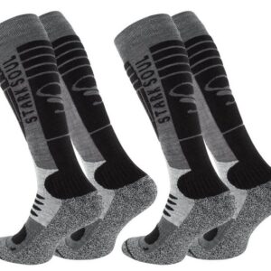 Stark Soul® Skisocken Ski & Snowboard Socken mit Spezialpolsterung, 2 Paar, Funktionssocken 2er-Pack, weiche Polsterungen an den Belastungszonen, Dehnungszonen am Knöchel und Spann, Weiche Zehennaht