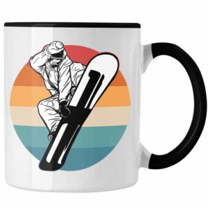 Trendation Tasse Trendation - Snowboard Tasse Geschenk Lustige Grafik Retro Snowboardfahrer