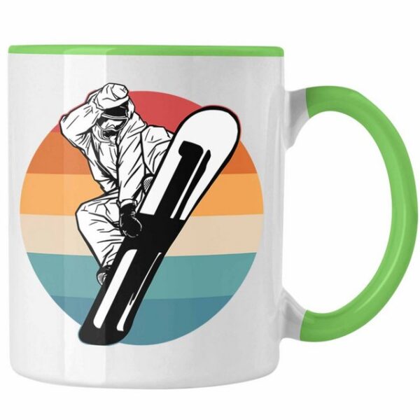 Trendation Tasse Trendation - Snowboard Tasse Geschenk Lustige Grafik Retro Snowboardfahrer