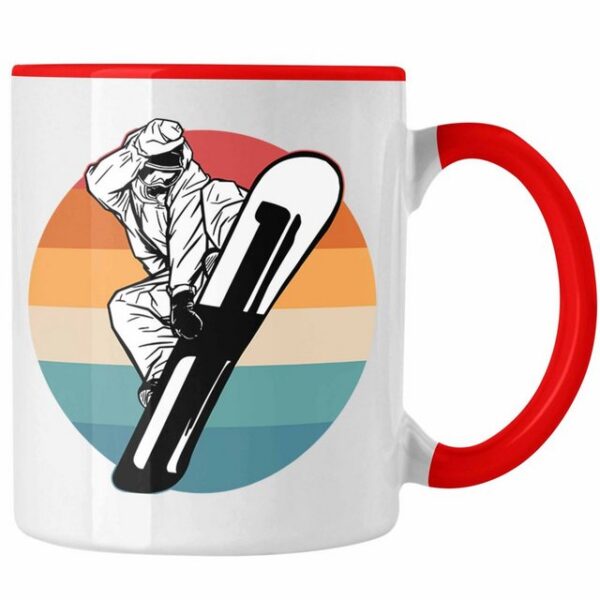 Trendation Tasse Trendation - Snowboard Tasse Geschenk Lustige Grafik Retro Snowboardfahrer