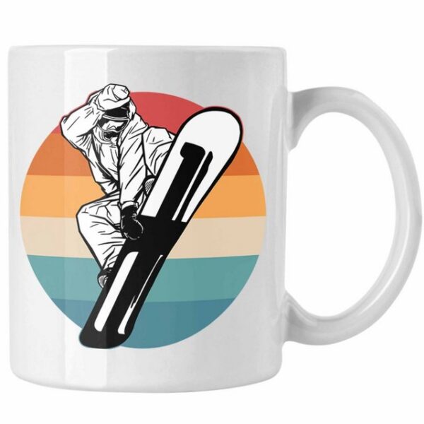 Trendation Tasse Trendation - Snowboard Tasse Geschenk Lustige Grafik Retro Snowboardfahrer