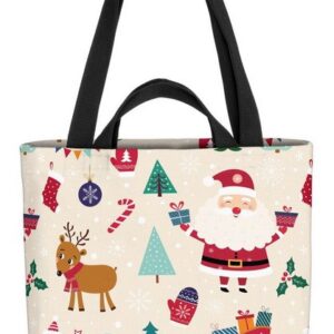 VOID Henkeltasche (1-tlg), Schlitten Nikolaus Weihnachten Nikolaus Winter Weihnachtsmann Socken Ges