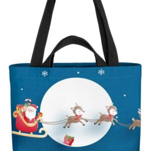 VOID Henkeltasche (1-tlg), Weihnachtsmann Schlitten Rentiere Rentiere Nikolaus Weihnachtsmann Schli