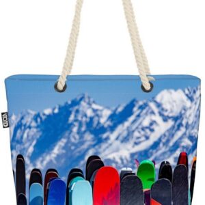 VOID Strandtasche (1-tlg), Skifahren Berge Winter Skier Österreich Urlaub Reise Berge Alpen Schn