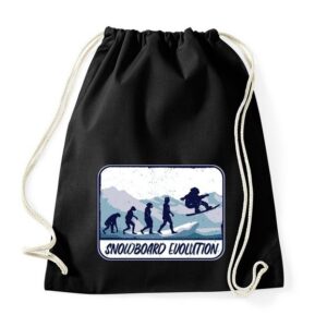 Youth Designz Turnbeutel Snowboard Evolution Baumwoll Tasche, mit trendigem Motiv