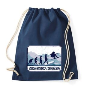 Youth Designz Turnbeutel Snowboard Evolution Baumwoll Tasche, mit trendigem Motiv