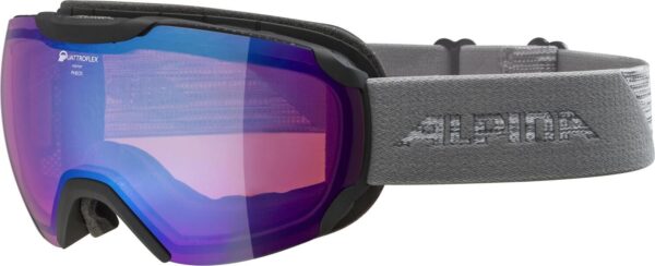 Alpina Pheos Quattroflex Skibrille (835 schwarz/grau, Scheibe: QUATTROFLEX HICONMIRROR blau)