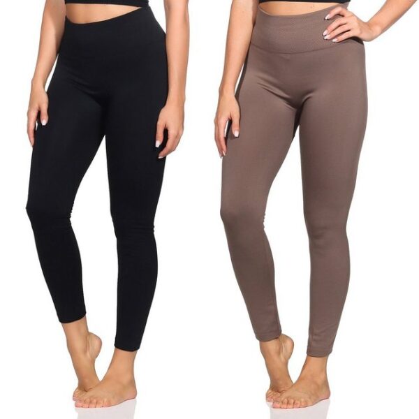 Aurela Damenmode Thermoleggings Damenleggings leicht angeraute Thermoleggings Skiunterwäsche (1-tlg) mit hohem Komfortbund (Wabenbund), max. Körpergröße bis 1,69m