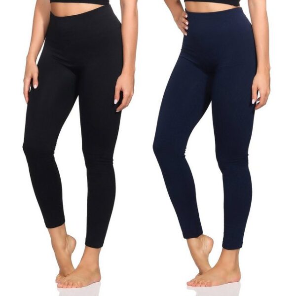 Aurela Damenmode Thermoleggings Damenleggings leicht angeraute Thermoleggings Skiunterwäsche (1-tlg) mit hohem Komfortbund (Wabenbund), max. Körpergröße bis 1,69m