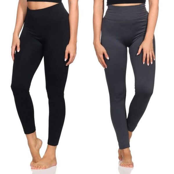 Aurela Damenmode Thermoleggings Damenleggings leicht angeraute Thermoleggings Skiunterwäsche (1-tlg) mit hohem Komfortbund (Wabenbund), max. Körpergröße bis 1,69m