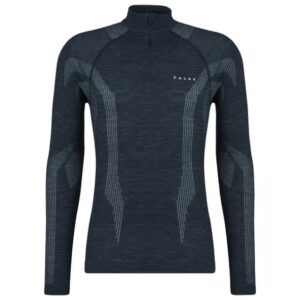 Falke Wool-Tech LS Zip-Shirt Regular Fit M Herren (Dunkelblau ) Skiunterwäsche