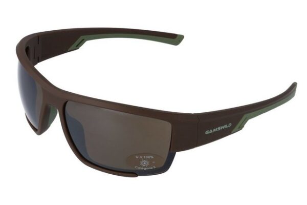 Gamswild Sportbrille UV400 Sonnenbrille Skibrille Fahrradbrille breite Bügel/Zugluftschutz, Damen Herren Modell WS7133 in schwarz, braun, blau