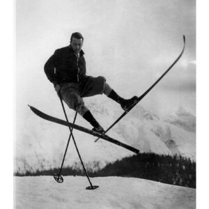 Posterlounge Acrylglasbild Vintage Ski Collection, Kunst mit Skier, Vintage Fotografie