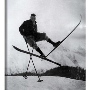 Posterlounge Leinwandbild Vintage Ski Collection, Kunst mit Skier, Vintage Fotografie